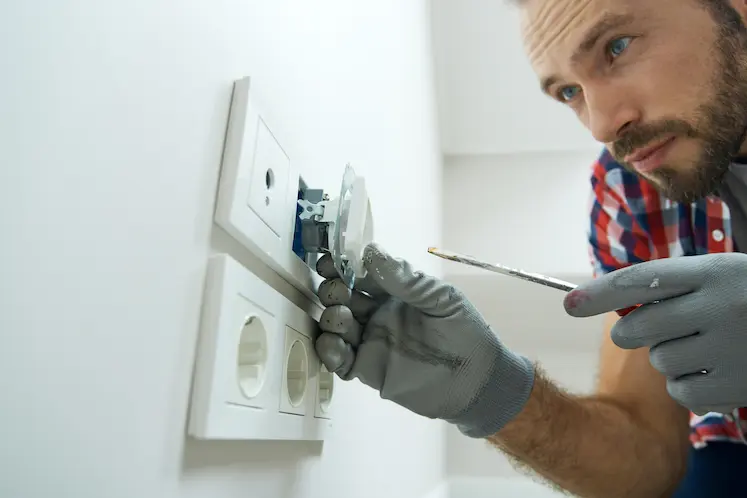 Local electrician working on wiring in Worcester